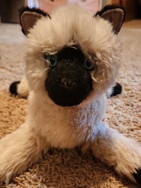 Douglas Plush Siamese-Style Stuffed Cat - Cream and Black